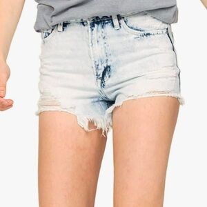 VERVET Denim Shorts Distressed Acid Wash Frayed With Holes Size Medium